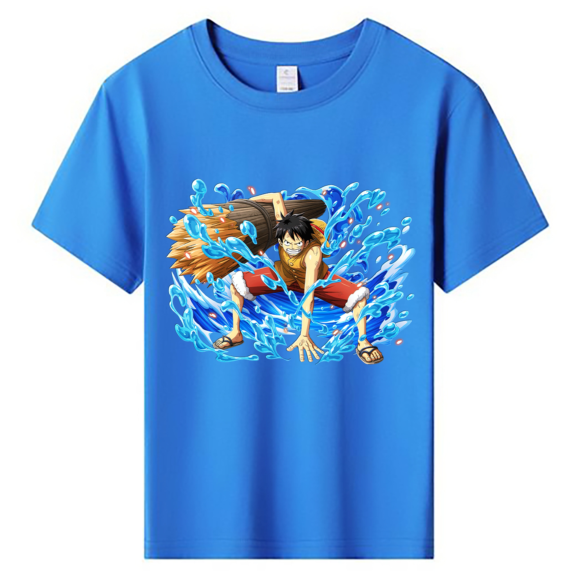 ワンピース モンキー・D・ルフィ ONE PIECE Monkey D. Luffy 綿100％キッズTシャツ（フロントプリント）